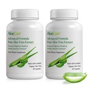 AloeCure Organic Aloe Vera Capsules, 160.000 mg Indre Aloe Leaf Ekvivalent per servering, støtte Gut, Digestive, & Immune Helse, bidrar til å opprettholde balansert magesyre, Aloin Free, 30Caps x 2Btl