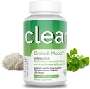 Brain Supplement for minne, hjerne tåke, fokus, humør og konsentrasjon & kognitiv funksjon - Lions Mane Supercharged med Ginkgo Biloba & to probiotiske strimler (60 greve - 1 måneds forsyning)