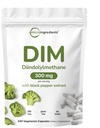 DIM Active Supplement, DIM 300 mg, 240 Veggie Kapsler (8-måneders forsyning), 2 i 1 formel, Estrogenmetabolisme, Premium DIM-Plus Broccoli Extract Supplement med svart pepper for bedre absorpsjon