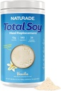 Naturade Total Soya Protein pulver - 13g Protein & 130 Kalorier per servering - Zero Trans Fett - Ikke-GMO Soja - Laktose & Glutenfri - Vanilla (30 Serveringer)
