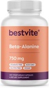 BESTVITE Beta Alanine 750mg (240 Vegetariske kapsler) - Ingen stearates - Vegan - Ikke GMO - Glutenfri