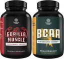 Bundle av ekstra styrke test booster for menn og gren kjede Aminosyrer Supplement - - Naturlig energi Supplement for menn med horny goat weed - post trening muskel recovery og muskelvekst Suppor