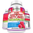 FRESH HealthyCARE ren 100% bringebær ketoner Max 1000mg Per servering - 3 måneders forsyning ikke GMO - avansert vekttap støtte - 180 kapsler