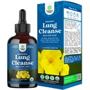 USDA Organic Mullein Drops for Lungs - Herbal Lung Detox & Cleanse med Marshmallow Root Extract & Plantain Leaf for respiratorisk Lung Helse - Mullein Leaf Tincture Drops for pustende støtte - 120ml