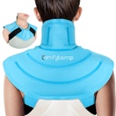 Komfytemp Ice Pack for Neck skulder smerte lindring med stropper, Reusable Gel skulder ispakke Wrap, kald komprimering fysisk terapi gjenoppretting for øvre rygg, cervikale skader (S)