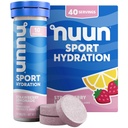 Nuun Sport Electrolyte Tabletter med magnesium, kalsium, kalsium, klorid og natrium, Glutenfri og vegansk, Strawberry Lemonade, 4 Pack (40 Serverer totalt)