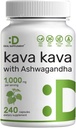 Deal Supplement Kava Kava Supplement 750mg Per Servering, 240 kapsler, 4 måneders forsyning – Kava Kava Root Extract med Ashwagandha Root pulver – Ikke-GMO