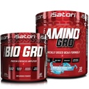iSatori Bio-GRO Protein Synteseforsterker - Unflavored (60 Serveringer) & iSatori Amino-GRO BCAA pulver - Blå Razz snøkone (30 Serveringer)