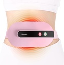 Bærbar trådløs varmepad, varmepad for ryggsmerter med 3 varmenivå og 3 vibrasjonsmassemoduser, bærbar elektrisk rask oppvarming Belly Wrap Belt for kvinner og jente (pink)