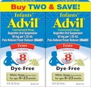 Advil Infanters feber Reduser / Pain Reliever Dye-Free, 50 mg Ibuprofen Konsentrert Drops (White Grape Flavor, 0,5 fl oz. Flaske, pakke med 2)