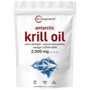 Mikroingredienser Antarktis krillolje Supplement, 2.000mg Per Serving, 240 Softgels, Tredobbelt styrke, rik på Omega-3s EPA, DHA & Natural Astaxanthin, støtter immunsystem og hjerne helse