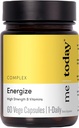 Jeg i dag Energise Supplement Super B vitamin B kompleks for menn og kvinner - B6, B12 med vitamin C, sink, Ashwagandha og sibirsk Ginseng - Energi og immunstøtte - Vegan, 60 Services