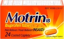 Motrin IB, Ibuprofen 200 mg tabletter for feber, muskelsmerter, hodepine og rygg smertelindring, 24 Ct