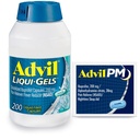 Advil Liqui-Gels smertestillende og feberreduserende, smertemedisin for voksne med Ibuprofen 200 mg for hodepine, ryggsmerter, menstruasjonssmerter og ledd smertestillende - 200 kapsler, Advil PM Ibuprofen - 2 Ct
