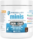 Nootie Progilitet Mini Hud & Coat Supplement for små hunder, fiskeolje støtter sunn hud & Coat, 60 myk Chews per container