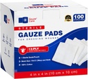 100pc Stor Sterile Gauze Pads 4x4 Sterile for sår Bulk - 12ply Woven Gauze Sponges 4x4 Sterile - USP IV pustende Mesh 4x4 Gauze Pads Sterile for forbedret absorpsjon - Førstehjelp medisinsk