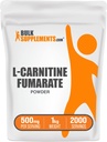 BulkSupplements.com L-Carnitine Fumarate pulver - Carnitine Supplement, Idrettsnæring, L-karnitine 500mg - Glutenfri, 500mg per servering, Glutenfri, 1kg (2,2 lbs) (Pack of 1)