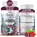 Optivida Nano Silver Immune Support Gummies (60 greve) – Beta Glucan Kosttilskudd for daglig immun støtte, Orchard Berry Flavor for immunhelse, Colloidal Silver Supplement med Beta Glucan 100