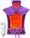 CooCoco tilbake Oppvarming Pads for kvinner bestemor, FSA kvalifisert varme Pad for rygg smertelindring, Søt varmepad med 6 varmenivå, julegaver for mormor hennes bestemor, ETL sertifisert, lilla