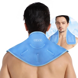 REVIX Hals Ice Pack Wrap - Reusable Hot Cold Gel Pack for hals og skulder, stor fleksibel design med myk Plush lining, cervical Gel Ice Wrap ideell for post-workout gjenoppretting, tretthet og avslapping