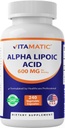 Vitamatic Alpha Lipoic Acid (ALA) 600mg Per servering - 240 Grønnsaker Kapsler - 120 Serveringer - Ikke-GMO & Glutenfri