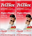 Tylenol Infanter Oral Suspensjon, Dye-free, Cherry, 2 Fl. Oz (Pack of 2)