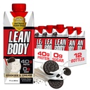 Lean Body Ready-to-Drink Cookies og Cream Protein Shake, 40g Protein, Whey Blende , 0 Sukker, Gluten No, 22 Vitaminer og Mineraler, (gjenvinningsbar Carton & Lid - Pakke med 12) LABRADA, 17 Fl Oz (pakke med 12)