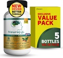 NeuroVife Gold Max Brain Support Supplement ® 8 naturlige ekstrakter med DHA, vitaminer A, C, B kompleks ® 60 Veggie Capsules laget i USA (5)