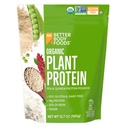 BetterBody Foods Organic Plant Basert Protein Powder, 16g protein 24% DV, Vegansk, Lavnettskarbohydrater, Glutenfri, Dairy Free, Ingen sukker lagt til, Soya Free, Ikke-GMO, 12,7 Ounces