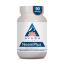 Ayush Herbs Neem Plus - Digestiv helse for kvinner og menn, Gut støtte supplement for mage og hud helse, immunstøtte - 90 vegetariske kapsler (1 greve)