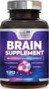 Brain Memory Supplement - 3X Styrke Nootropics for konsentrasjon, klarhet og fokus Support - Hjerne Helse Kognitive vitaminer med Bacopa, Fosfatidyserin & DMAE, Brain Booster, 120 Kapsler
