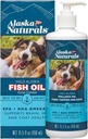Alaska Naturals Wild Alaskan Fish Oil Supplement for hunder hud og Coat med EPA DHA Omega 3 fettsyrer bærekraftig flytende mat topper 15.5 oz. Pump