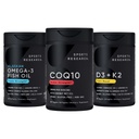 Sportsforskning 1250 mg Omega 3 Burpless Fish Oil fra Single-Source Wild Alaskan Pollock, CoQ10 (200mg) Forbedret w / Coconut MCT Olje for bedre absorpsjon og 5000iu vitamin D med 100mcg Mk7 vitamin K