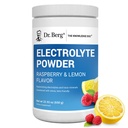 Dr. Berg null sukkerhydrasjon keto elektrolytt pulver - Forbedret w / 1000 mg kalium og ekte rosa Himalayan salt (NOT tabell salt) - bringebær og sitron flavor Hydration Drink Supplement, 100 serveringer