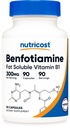 Nutricost Benfotiamin 300mg, 90 kapsler - Glutenfri, ikke-GMO, og vegetarvennlig fettløselig vitamin B1