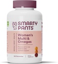 SmartyPants Women's Multivitamin Gummies: Omega 3 Fiskeolje (EPA/DHA), Metylfolat, CoQ10, vitamin D3, C, vitamin B12, B6, A, K & Zink, Inositol, Glutenfri, 120 Antall (20 dagers forsyning)