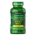 Puritans Pride Herbal Ease® Psyllium Huss 500mg, kosttilskudd for Digestive, Colon og hjerte helsestøtte, daglig fiberkapsler, 2 måneders forsyning, 400 Rapid Release Kapsler