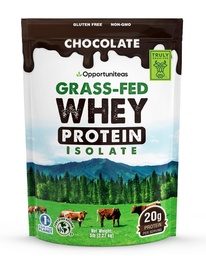 Muligheter Grass Fed Sjokolade Whey Protein Isolate pulver - 20g Protein pulver uten kunstige søtningsstoffer, Hormon-fri kyr, ikke GMO - 5lb