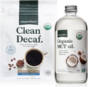 Naturlig Force Organic Clean Decaf Coffee + Organic MCT Oil Bundle - 100% ren kokosnøtt MCTs & Mold & Mycotoxin Gratis kaffe - Ikke-GMO, Keto, Paleo og Vegan - 12 Oz og 16 Oz