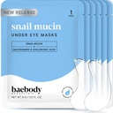 Baebody Advanced Snail Mucin Under Eye Patches for kvinner og menn (6 Pairs) - Under Øyemasker for mørke sirkler og Puffiness - Med Niacinamid - Redusere fine linjer og Wrinkles