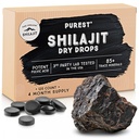 Ren Himalayan Shilajit tørr Drops, 100% ren naturlig Shilajit, Grad A, Max Potens 85+ Clean Trace Minerals & Fulvic Acid for energi, Metabolisme og immunstøtte Supplement for menn og kvinner (120 faner)