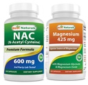 Beste Naturals NAC 600 mg og magnesiumglycinat 425 mg