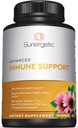 Premium Immune Support Supplement - Daglig immunsupplement for respirasjon, Sinus og Gut helse - med Epicor, D3, Vitamin C, Sink, Elderbær, Olive Leaf Extract & Quercetin- 60 Immune Kapsler