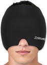 ZNÖCUETÖD Migraine Hodepine Relief Cap Hat Full hode is pakke Wrap kjøling Gel Ice Beanie Hot/Kold kompresjon Cap for Sinus, Stress, Hangover Hodepine smertelindring - Reusable menn kvinner, svart, størrelse M