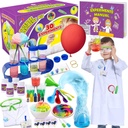 Unglinga 30 Eksperimenter Vitenskapssett for barn med Lab Coat, Kjemi sett STEM Toys Bursdagsgaver for gutter Jenter, Forsker Kostume Rollespill Verktøy Læringssett