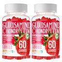 Glukosamine Chondroitin Gummies med MSM & Elderberry Extra Styrke - Felles støtte, Antioksidant immun støtte Supplement for voksne, menn og kvinner. 120 Jordbær Gummies