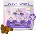 Bundle x Joy Glødende Hud og Coat Supplement for hunder, 90 myk Chews, Probiotika for hunder med kolostrum, Omega 3 fettsyrer, lakseolje og gurkemeie, støtter sesongmessige allergier og kløe