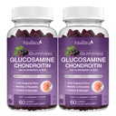 Mulitea Glukosamine Chondroitin Gummies - Ekstra styrke felles støtte Supplement med MSM & Elderberry for naturlig felles, antioksidant immun støtte for voksne, menn og kvinner-(2 Pack)