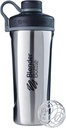 BlenderBottle Radian Shaker Cup Isolert rustfritt stål vannflaske med Wire Whisk, 26-Ounce, naturlig / svart