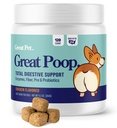 Great Poop Probiotika for hunder - Fiber for hund Supplement med hund probiotika og Digestive enzymer for en sunn gut, Firm Stool & diarrea Relief - Kylling Flavored Kjæledyr Myke Chews med Prebiotika